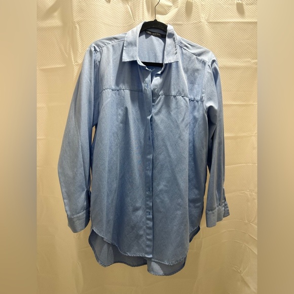 Zara Light Blue Button-Up Shirt - Picture 5 of 6